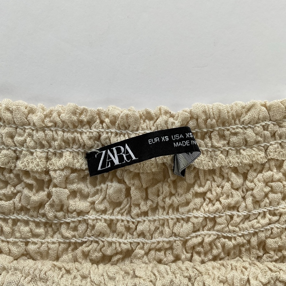 Zara Smocked Crop Top - Picture 2 of 5